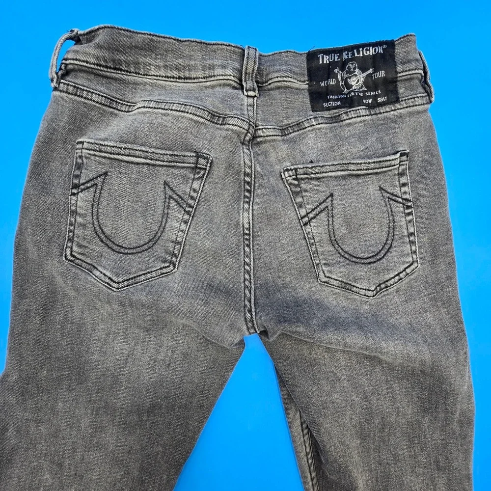 True Religion‎ Geno Men's Relaxed Slim Jeans Black Distressed 28